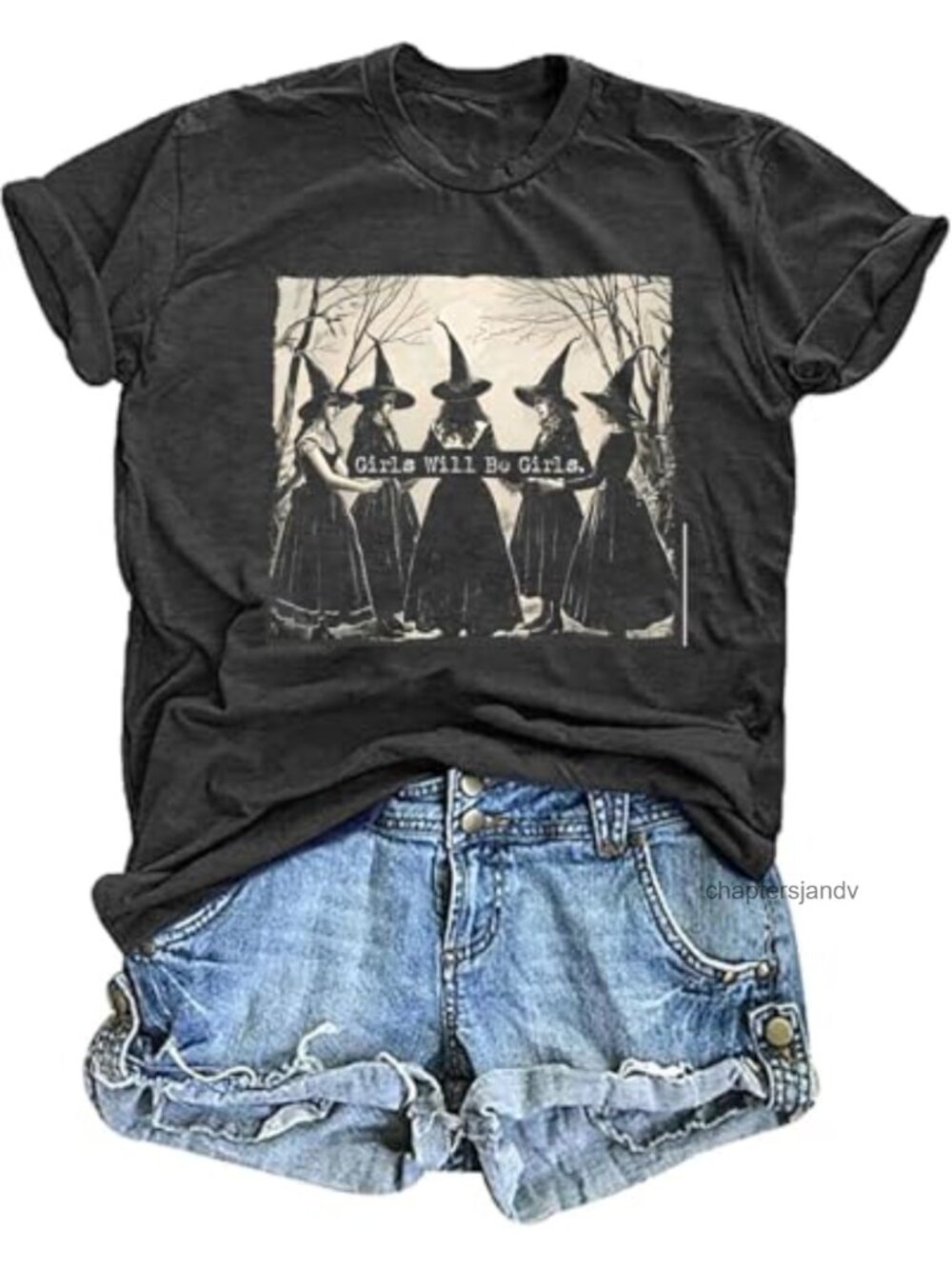 Funny Halloween Graphic T-Shirt Women Fall Short Sleeve Crewneck Tee
